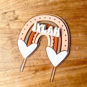 Cake Toppers: Boho Rainbow Cake Topper