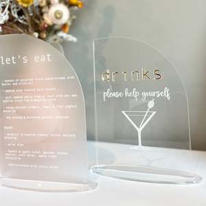 Drinks Menu Sign | Clear Acrylic