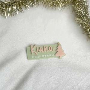 3D Acrylic Name Badge | Christmas Tree