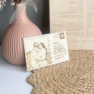 Gifts Under 25: Wooden Handwritten Love Note Postcard