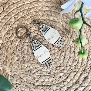 Rattan look Keyring/Lanyard Tag