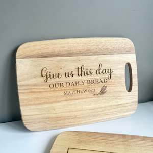 Gifts For Her: Give us this day - Engraved Cutting Board