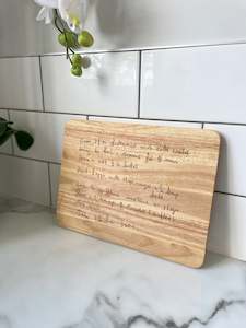 Gifts For Her: Handwritten Recipe Cutting Board