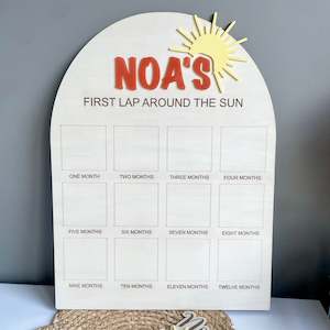First Lap Around the Sun | Photo Birthday Board