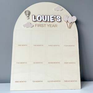 Neutral Balloon Theme | Photo Birthday Board