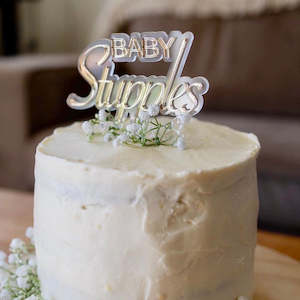 Gender Reveal Cake Toppers: Baby Shower Acrylic Cake Topper | Double Layer