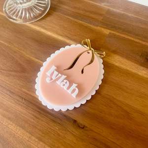 Easter Basket Tag | Scallop Bow Design