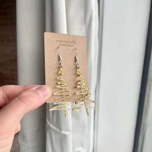 Christmas Tree Squiggle Earrings