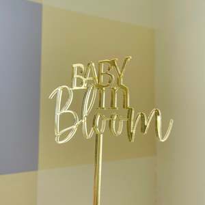 Baby in Bloom | Cake Topper | Mirrored Acrylic Design