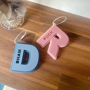 Letter Cut Out Bag Tag | Double Layer