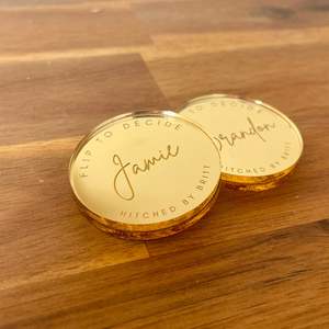 Decision Coin | Gold Mirror Acrylic | Double Sided