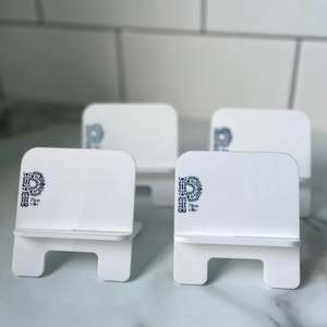 Price Stands | White Acrylic | Custom Logo