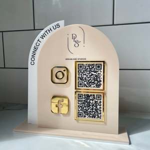 QR Code Sign | Double Panel Acrylic | 2 QR Codes