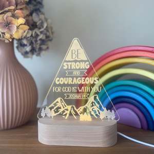 Pregnancy Birth Plaques: Be Strong and Courageous Night Light