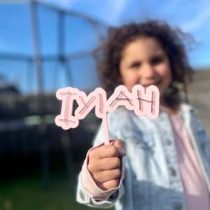 Cake Toppers: Handwritten Name Cake Topper | Double layer