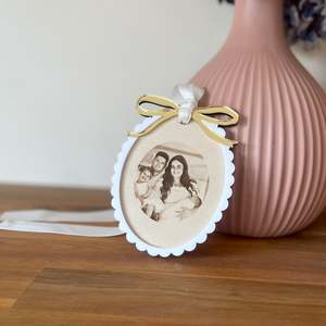 Engraved Photo Ornament | Vintage Neutral