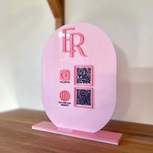 Business: Social Media QR Code Sign | Single Panel | Custom Branded with 2 QR Codes