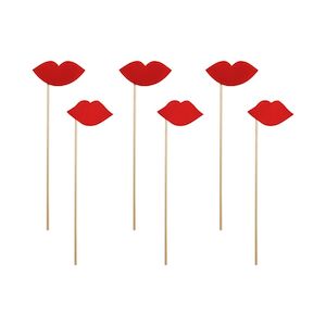Red Lip Photo Props (6 pack)