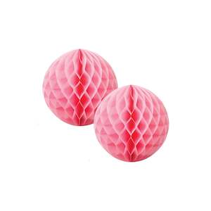 Pink Honeycomb Balls 15cm (2 pack)