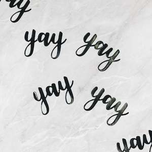 Black 'Yay' Jumbo Confetti
