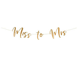 Bridal Shower Hens: Rose Gold Miss To Mrs Banner