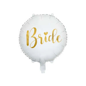 White & Gold Bride Balloon