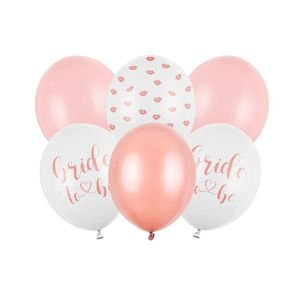 Bridal Shower Hens: Pink & White Bride To Be 30cm Balloons (6 pack)