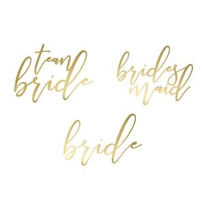 Gold Team Bride Tattoos (15 Pack)