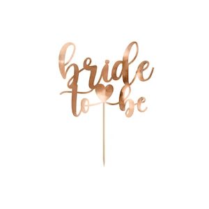 Bridal Shower Hens: Bride To Be Rose Gold Cake Topper