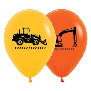 Construction Trucks Standard 30cm Balloons (6 pack)