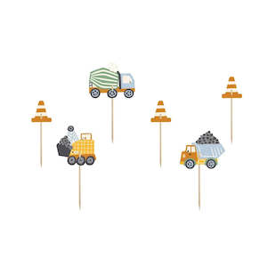 Orange: Construction Cupcake Toppers (6 pack)