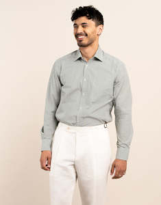 SHIRTS BUSINESS: Sinatra Green and White Bengal Stripe Shirt