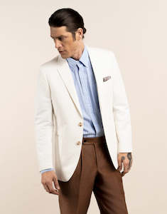 Race Ready: Malta White Linen Blend Blazer