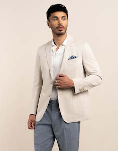 Race Ready: Malta Beige Linen Blend Blazer