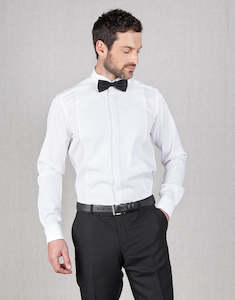 Hire: Strand White Twill Formal Shirt with Marcella Bib and Cuffs
