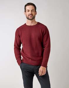 Mens Merino Knitwear Ppc: Kaiapoi Burgundy Shetland Sweater
