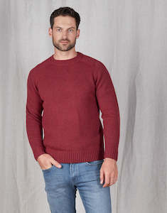 Mens Merino Knitwear Ppc: Kaiapoi Red Marle Shetland Sweater