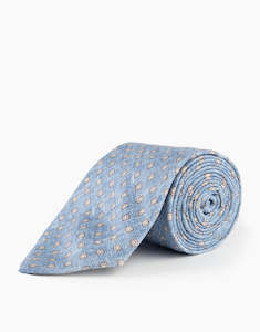 Chambray Blue & Grey Diamond Silk Tie