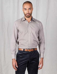 Mens Casual Shirts: Barbican Gold & Navy Geo Print Shirt