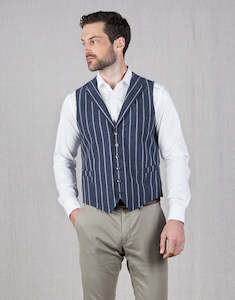 Mix Match Your Size: Shelby Blue Stripe Waistcoat