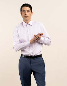 Mens Dress Shirts: London Pink and Blue Stripe Shirt