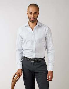 London White & Blue Large Check Shirt