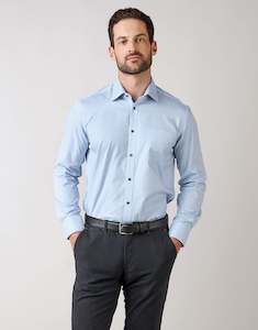 Mens Business Shirts: Sinatra Blue Check Stretch Shirt