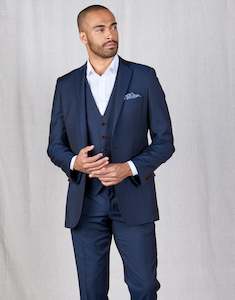 Navy Blue Suits: Cooper Blue Contrast Twill Suit