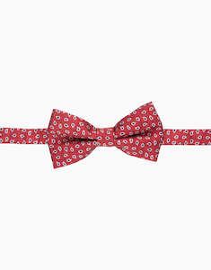 Mens Bow Ties: Red Paisley Silk Bow Tie