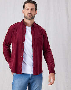 Corduroy Clothing: Ohope Burgundy Corduroy Shirt