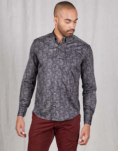 Mens Casual Shirts: Ohope Black Paisley Shirt