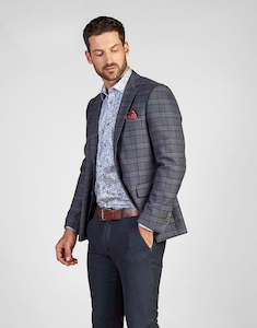 Mens Dress Shirts: Barbican Blue Paisley Print Shirt