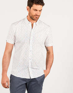 Mens Casual Shirts: Waihi Ice Cream Print Short Sleeve Shirt