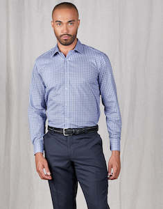 Mens Check Shirts: London Blue & White Check Shirt